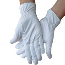 超细纤维无尘布手套不掉毛白色无尘洁净手套净化珠宝手套