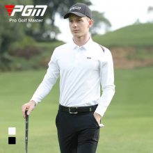 PGM新品高尔夫服装男士长袖t恤 冬季翻领POLO衫golf男装上衣服