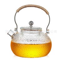 加厚锤纹壶耐热玻璃茶壶铜把提梁壶烧水壶电陶炉专用煮茶泡茶茶具
