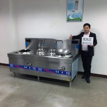 【工厂自营】饭店厨房专用大功率商用电磁小炒炉双头单尾电磁灶 凹面电磁炉灶 双炒单温电磁灶