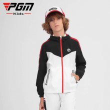 PGM新品高尔夫儿童外套防风衣服拉链连帽运动服时尚百搭