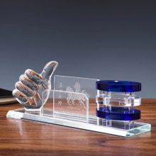 广州定制水晶商务用品,办公室水晶装饰品,水晶笔筒三件套