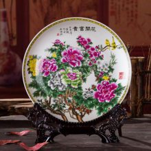 新中式陶瓷挂盘工艺品 商务纪念品 陶瓷纪念可定制