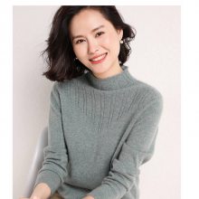 山羊绒女式毛衣 纯色打底羊毛衫 冬季时尚针织衫 品牌库存服装供应