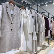 上海高端女装货源 知案大衣水波纹羊绒大衣 2020冬装折扣女装库存尾货供应批发