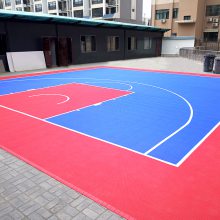 北京昌平区悬浮地板篮球场地施工橡胶组合地板