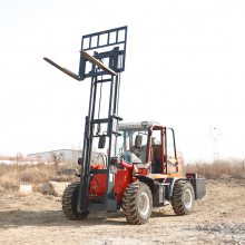 3吨工程越野叉车建筑工地装卸设备岳工机械柴油大型推高车