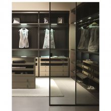 金房顶 家庭装修定制衣柜 极窄铝合金衣柜门 单层钢化玻璃系列