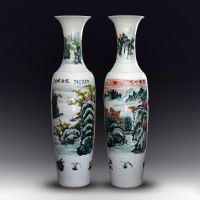 景德镇复古陶瓷大花瓶 1.4米大花瓶价格 家居客厅插花小花瓶批发