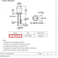 LTL-307E型号 发红色光LED灯珠5mm通孔安装 波长623nm