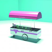 外贸出口定制冰淇淋手推车 移动冰淇淋推车 美陈 产品展示车