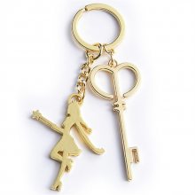 情侣钥匙扣套装订做 钥匙形状钥匙扣订做 创意***金属钥匙扣挂件订制