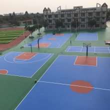 广东环保硅pu球场材料生产厂家 弹性硅pu篮球场施工 运动场硅pu篮球场报价