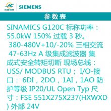 ȫӱƵG120 6SL3210-1KE31-1AB1 55KW 480V˲