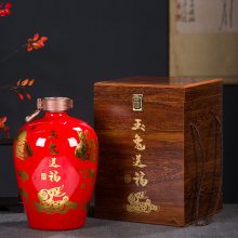 5斤陶瓷酒坛 私藏生肖兔带实木盒包装2.5L家用酒罐礼品装
