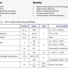 C3M0040120K 1200V 65A 40ŷ Discrete SiC Mosfet