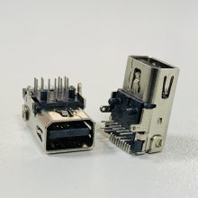 MINI DP板上3.8mm母座 迷你DP20pin 插板四脚DIP+SMT 有柱20PIN贴板插座