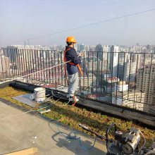 上海超高层 高空建筑 有造型的建筑悬挂吊绳作业