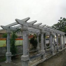 六角石亭子 ***古建筑石雕长廊摆件 仿古石凉亭定制