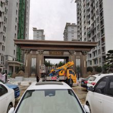 金属门楼不锈钢装饰工程定制建发景区售楼部安装设计