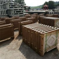 安丘仿木产品景观花箱 采用螺丝组合混凝土仿木花箱