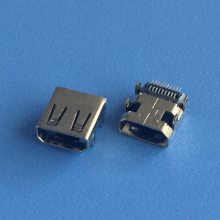 MICRO HDMI双贴母座 HDMI四脚插板双贴插座 MICROhdmi 音频连接器插座