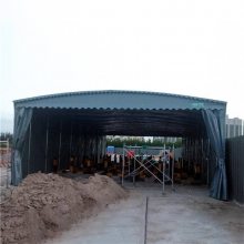 两厂房之间搭建电动伸缩雨篷厂家 加厚仓储活动雨棚布可靠-佰康制造