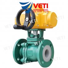 进口电动衬氟球阀 防爆耐酸碱耐腐蚀 不锈钢防腐 美国威迪VETI品牌