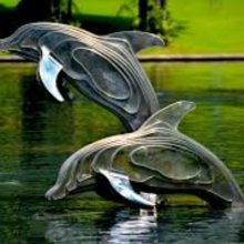 不锈钢写实海豚雕塑/铜雕海豚雕塑摆件/玻璃钢写实海豚雕塑/不锈钢抽象鱼雕塑