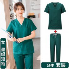医院工作服工作衣 牙科医生护士工作服吸湿排汗墨绿色工作服