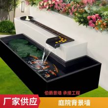 山东背景墙厂家 园林景观流水墙 带灯光背景墙价格