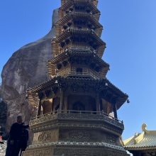 大寺庙铸铜千佛塔 室外黄铜铸造七层宝塔 太姥山铜宝塔