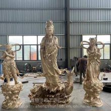 温州定制铜佛像厂 铸铜寺庙大型佛像 观音菩萨铜佛像