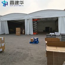 弧行电动雨棚 移动式仓储帐篷 工厂临时伸缩防雨棚 材料样板