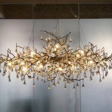 樊灯6043别墅简约led复古艺术客厅餐厅灯具创意个性水晶树枝灯饰