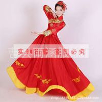 開場舞大擺裙演出合唱服長裙 現(xiàn)代舞蹈服裝 女中老年大擺裙舞臺(tái)裝