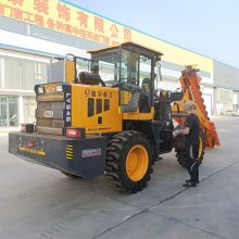 滑道升降电线杆打桩机 铲车改装钻孔机农网改造 轮式光伏打桩机