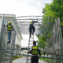 衡阳市 可移动仓库推拉蓬 手动大排档遮阳蓬 跨度大汽车防雨移动大棚 展览展会雨棚设计制作安装