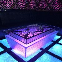 广东佛山厂家现货KTV茶几发光欧式不锈钢玻璃酒吧卡座吧台2019新款定做LED桌子