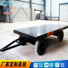 坦诺牵引式平板拖车 厂区搬运平车 四轮转向平板车价格
