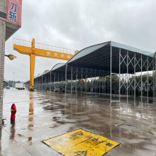 工厂临时活动仓库雨棚搭建_户外推拉移动电动蓬抗风效果好