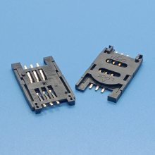 全塑SIM 6P掀盖式卡座 H=2.3 全塑SIM CARD 6PIN翻盖 卡座连接器