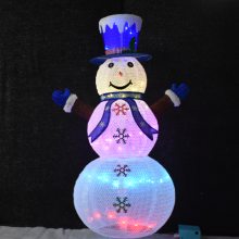 华亦彩圣诞节庆装饰室内外商场摆件卡通小雪人灯造型伸缩定制出口