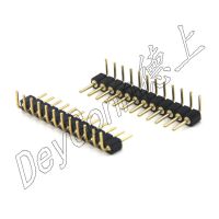 德上电子圆孔排针排母 圆孔排针间距2.54 塑高3.0 双排180度直插 针长11.96