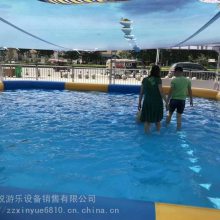 心悦广场儿童充气游泳池长方形PVC充气水池颜色可选
