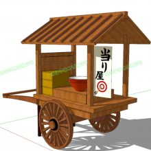 格子厂家多功能时尚中古红现代化翻窗移动小吃小餐车