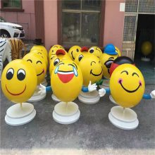 网红卡通表情包造型雕塑 玻璃钢表情包雕塑供应