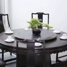 实木餐桌椅组合 现代简约家用饭桌子 圆桌电动餐桌 名琢世家厂