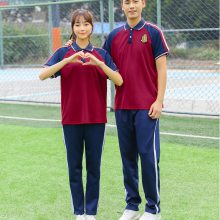 夏季高中学生班服 纯棉短袖套装 男女休闲运动服 初中校服两件套定做