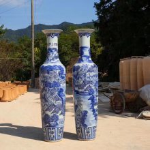景德镇陶瓷落地手绘青花大花瓶2米酒店开业送礼客厅玄关装饰摆件 景德镇陶瓷落地手绘青花大花瓶2米酒店开业送礼客厅玄关装饰摆件